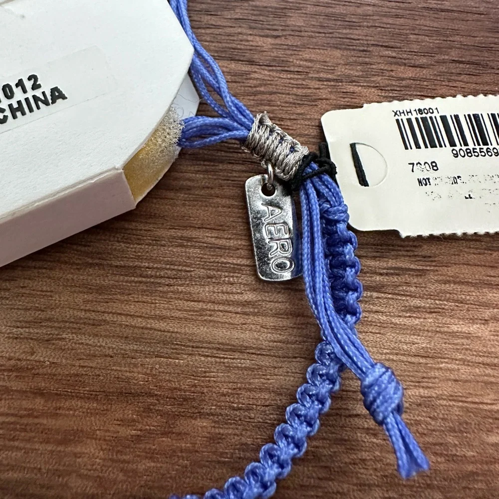 Aeropostale Gem and Cord Adjustable Bracelet